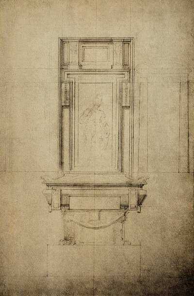 Study for one of the monuments in the Medici Chapel of the basilica of San Lorenzo (drawing by Michelangelo) by Michelangelo Buonarroti